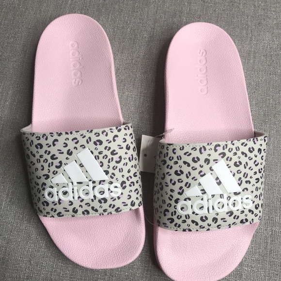 adidas leopard slides